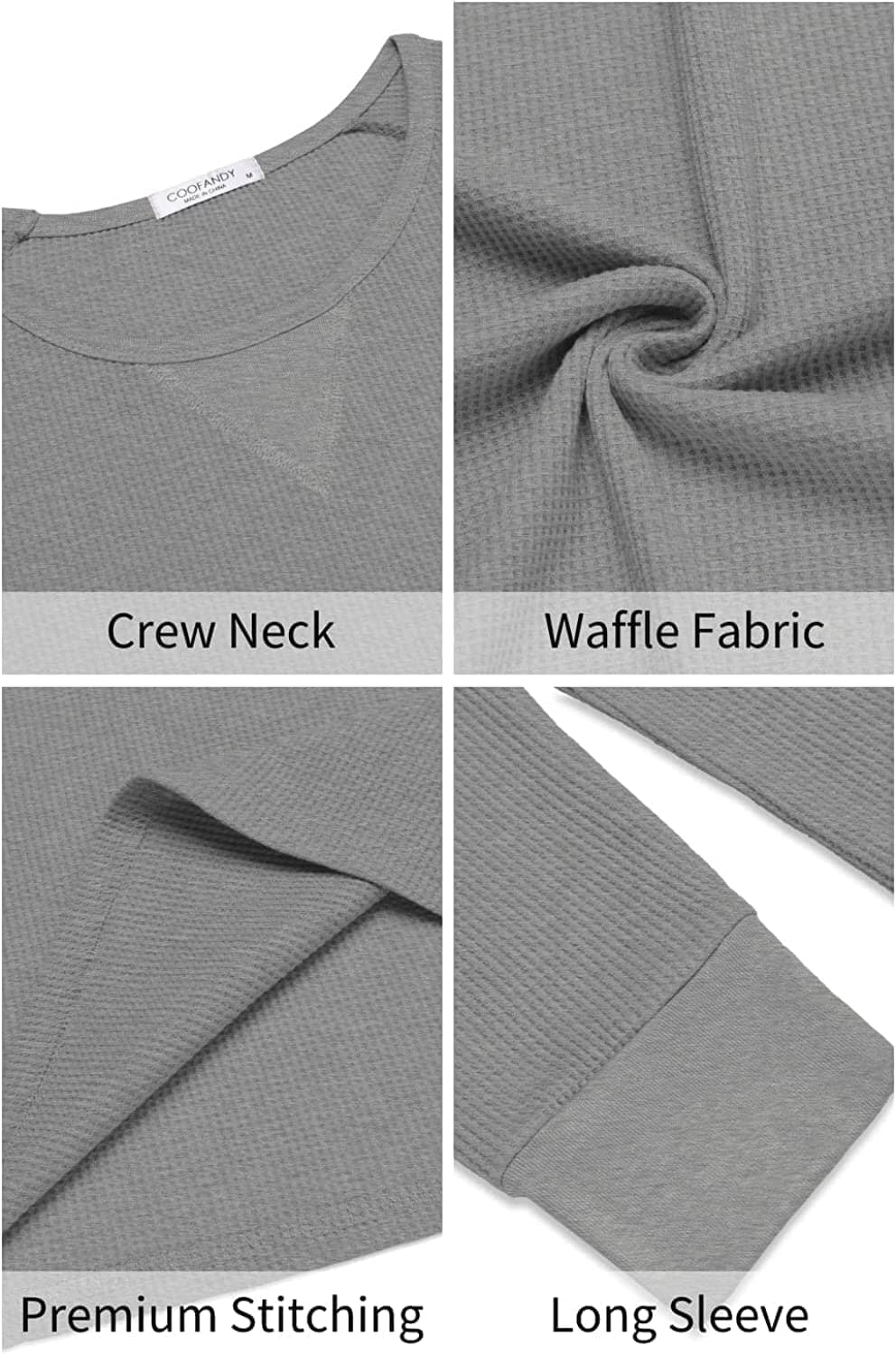 2 Pack Waffle Lang Ärmel Baumwolle T-Hemd