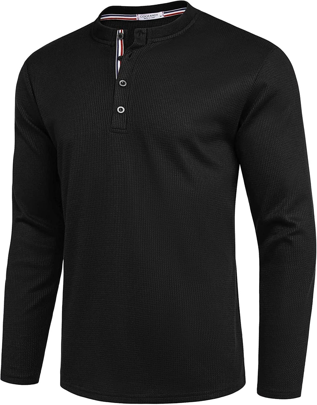 Lang Ärmel Waffle Henley Hemden