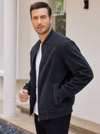Vintage Suede Bomber Jacke
