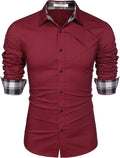Plaid Kragen Knopf Baumwolle Dress Hemd