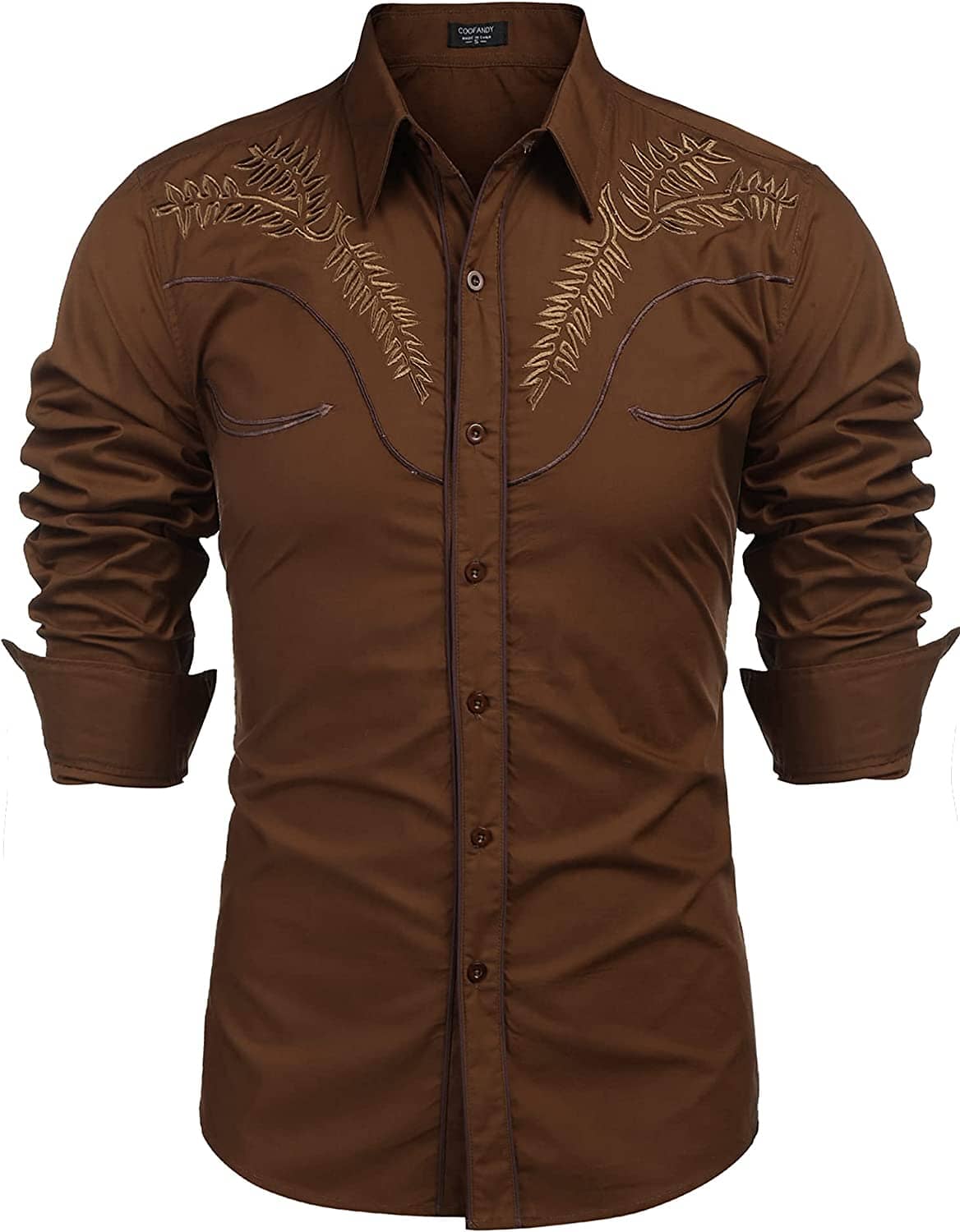 Embroidered Cowboy Knopf Down Hemd