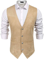 Western Suede Leather Weste Anzug
