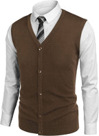 Casual Sleeveless Strick Knopf Cardigan Weste