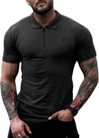 Slim Fit Zipper Polo Golf Hemd