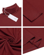 Slim Fit Rollkragen Basic Baumwolle Pullover