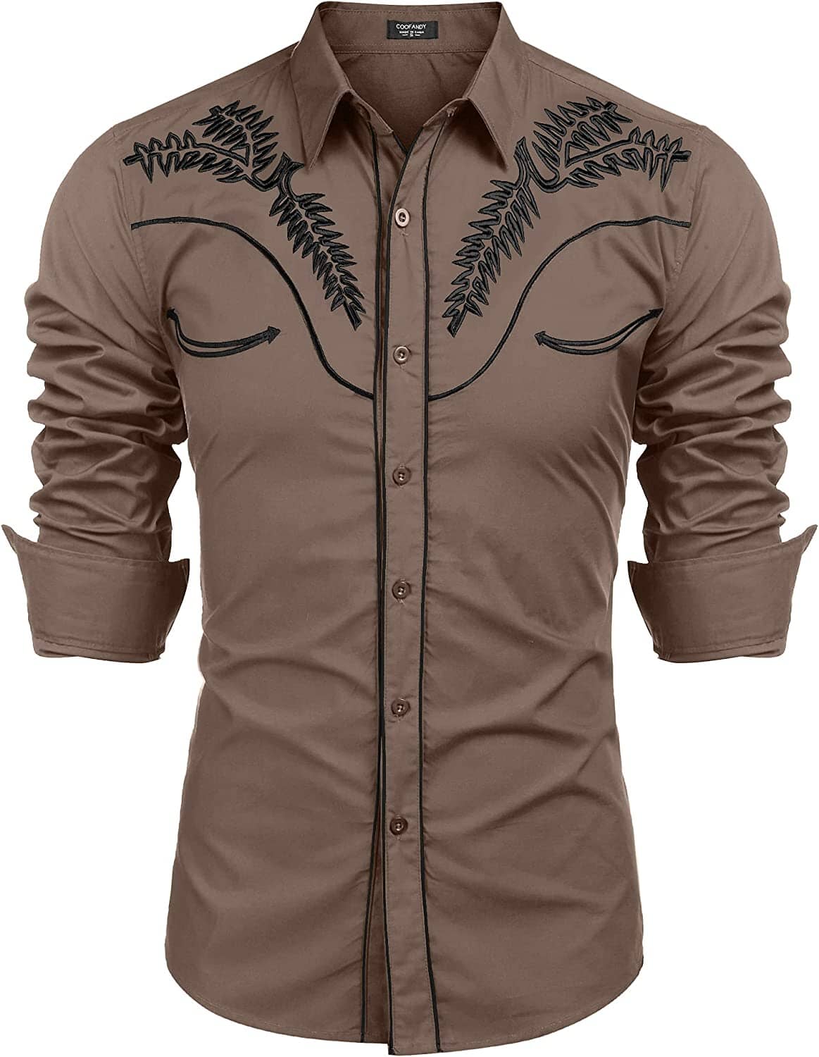 Embroidered Cowboy Knopf Down Hemd