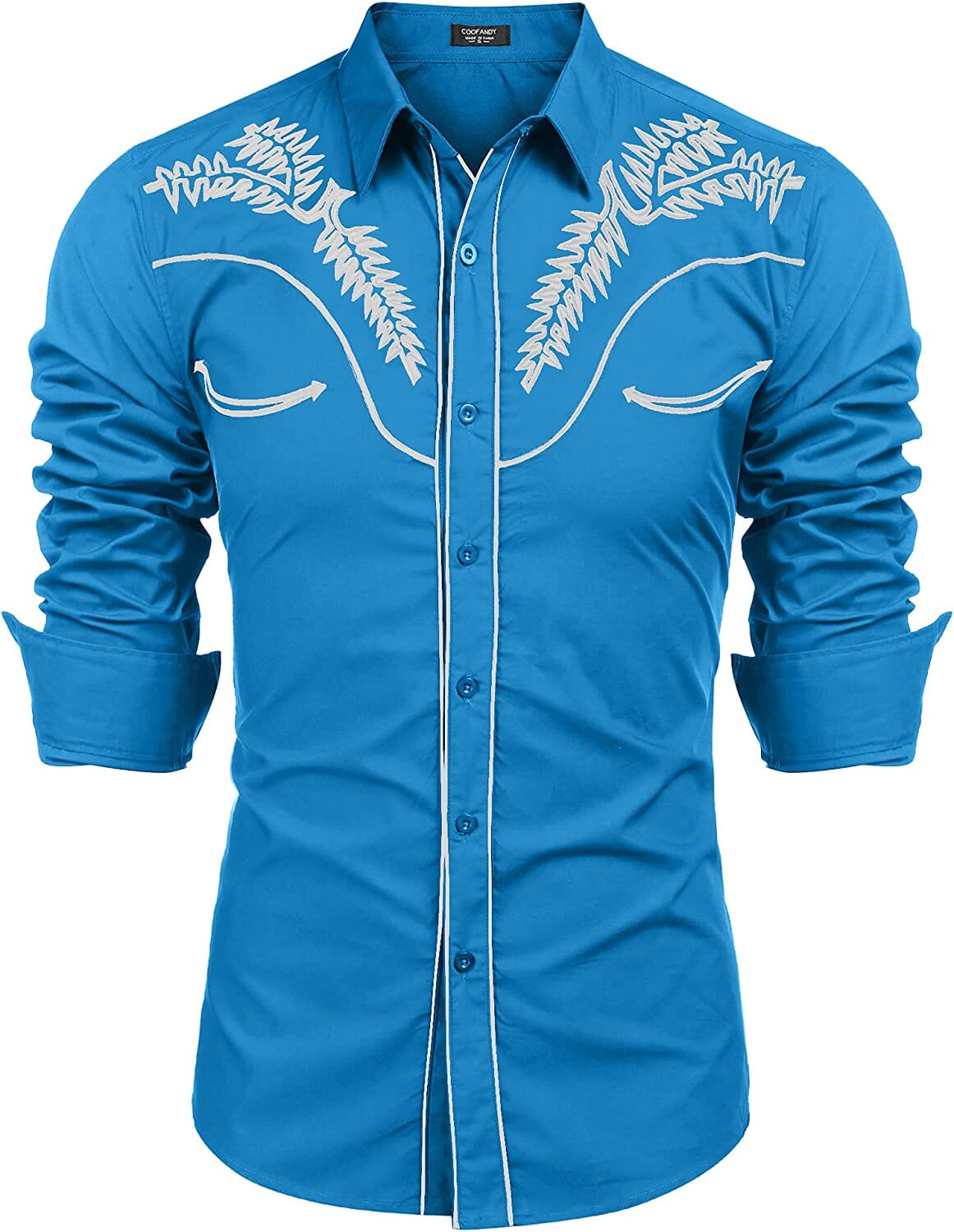 Embroidered Cowboy Knopf Down Hemd