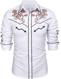 Western Cowboy Embroidered Knopf Down Baumwolle Hemd