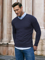 Casual Ribbed Strick Pullover Pullover