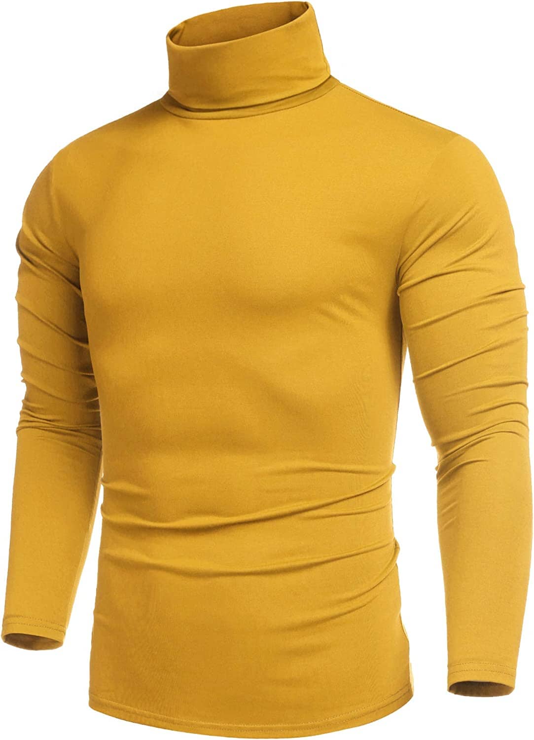 Slim Fit Rollkragen Basic Baumwolle Pullover