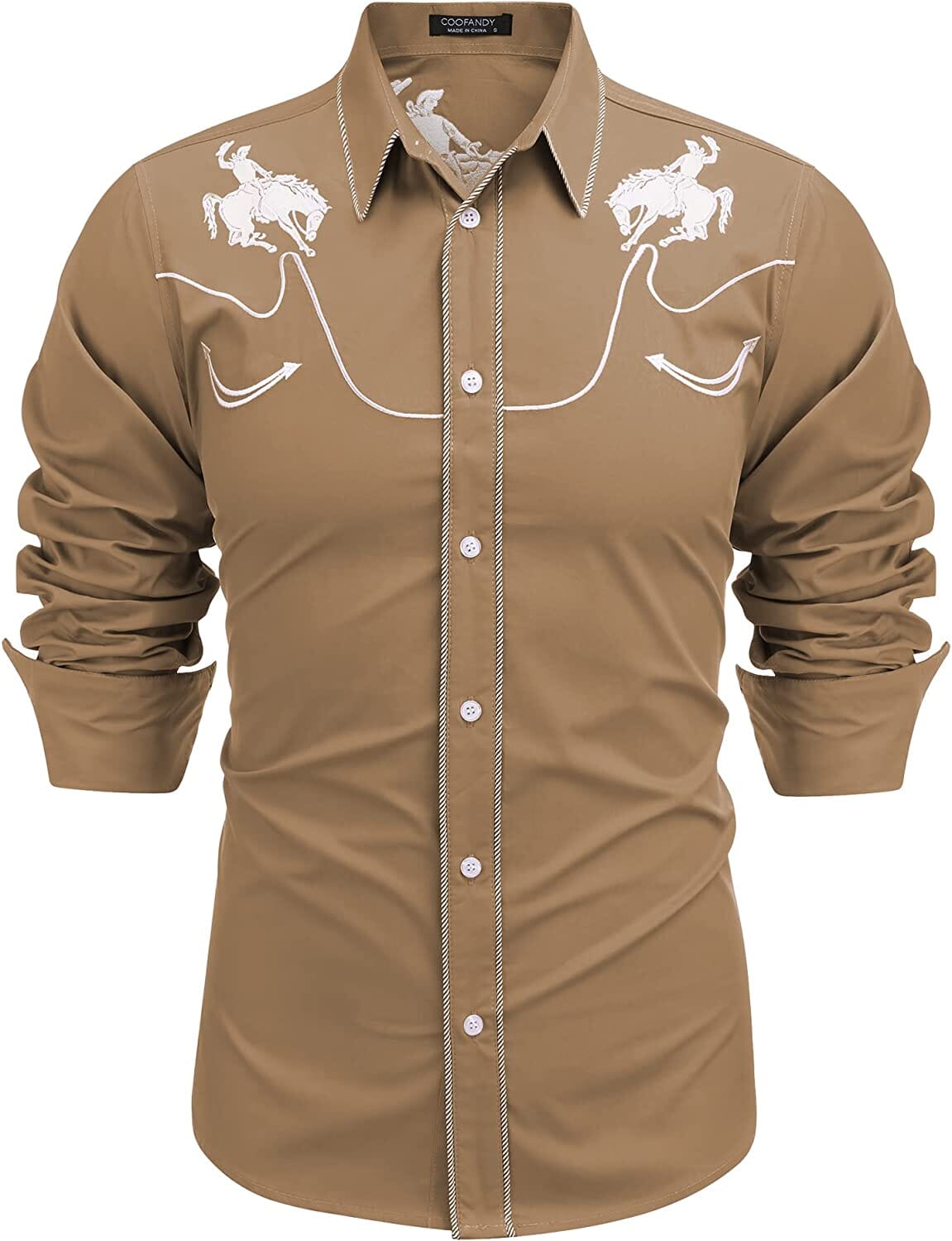 Embroidered Cowboy Knopf Down Hemd