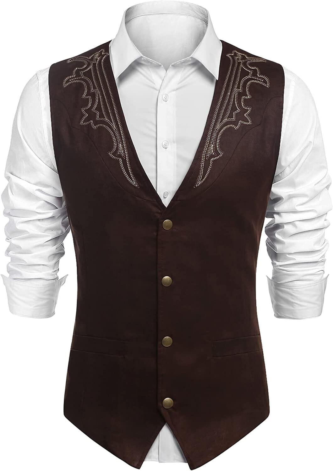 Western Suede Leather Weste Anzug