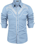 Embroidered Cowboy Knopf Down Hemd