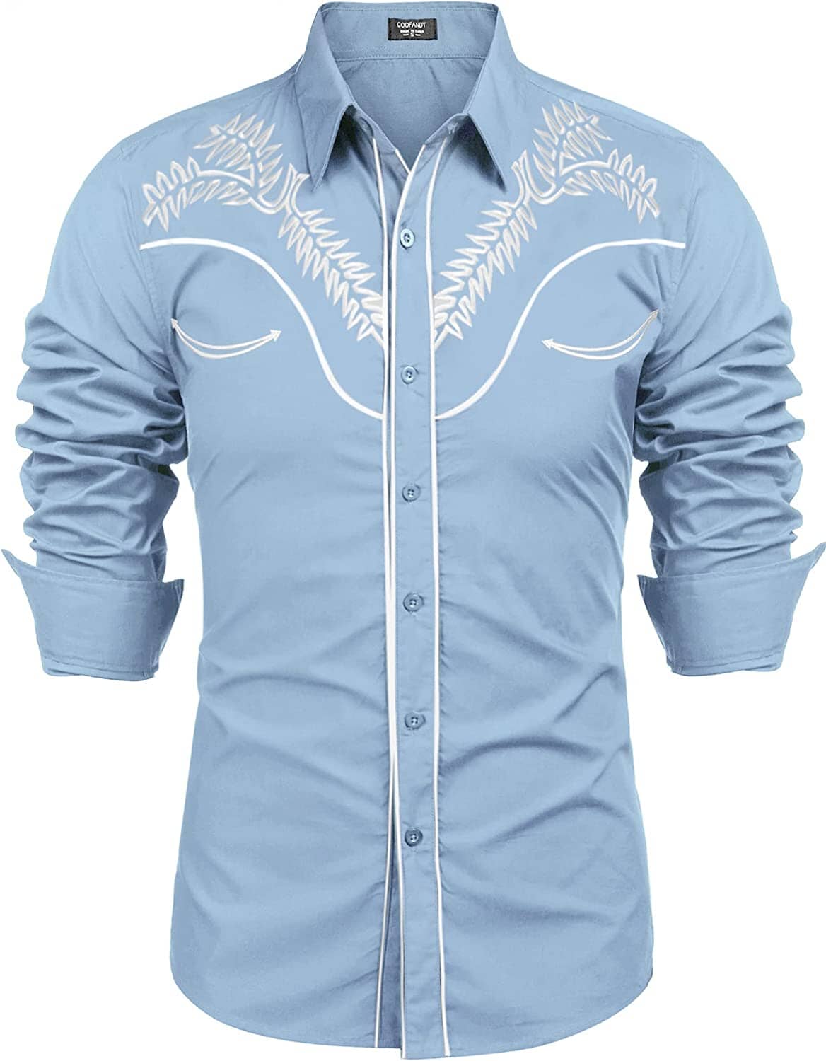 Embroidered Cowboy Knopf Down Hemd
