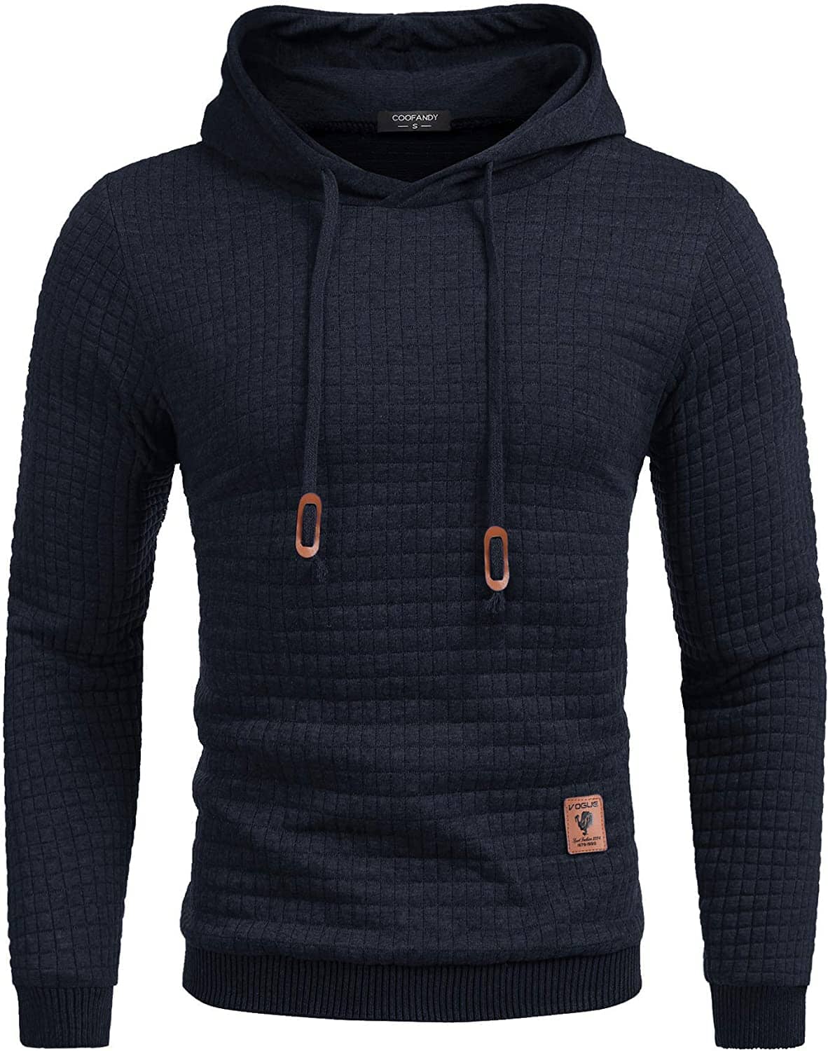 Gym Drawstring Plaid Jacquard Hoodie