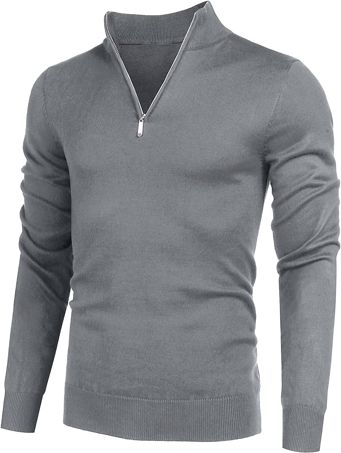 Zip Up Slim Fit Lightweight Pullover Polo Pullover