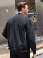Vintage Suede Bomber Jacke