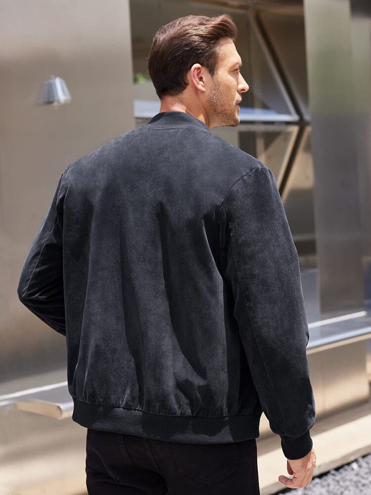 Vintage Suede Bomber Jacke