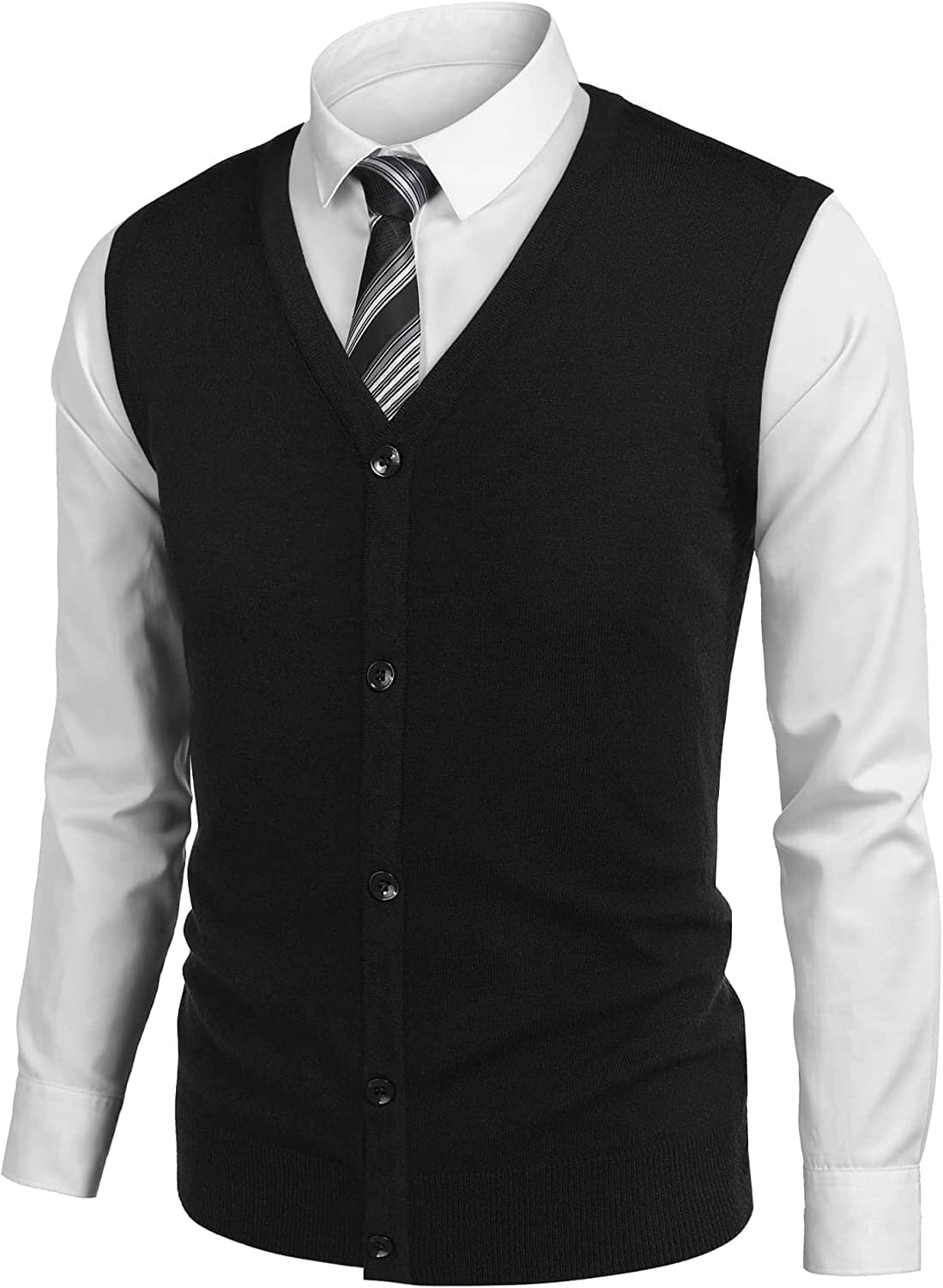 Casual Sleeveless Strick Knopf Cardigan Weste