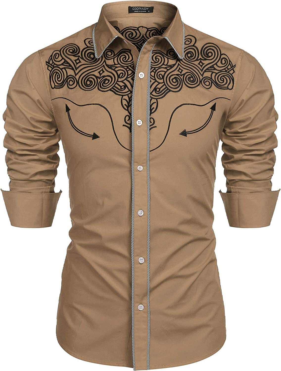 Embroidered Cowboy Knopf Down Hemd