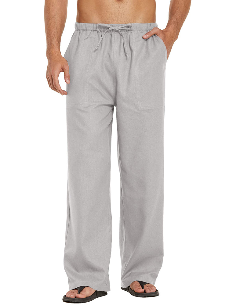 Leinen Stil Elastische Waist Yoga Hose