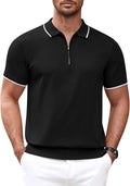 Klassisch Zipper Kurz Ärmel Polo Hemd