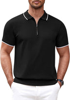 Klassisch Zipper Kurz Ärmel Polo Hemd