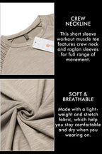 2 Packs Pleats Ärmel Muscle Gym Tee