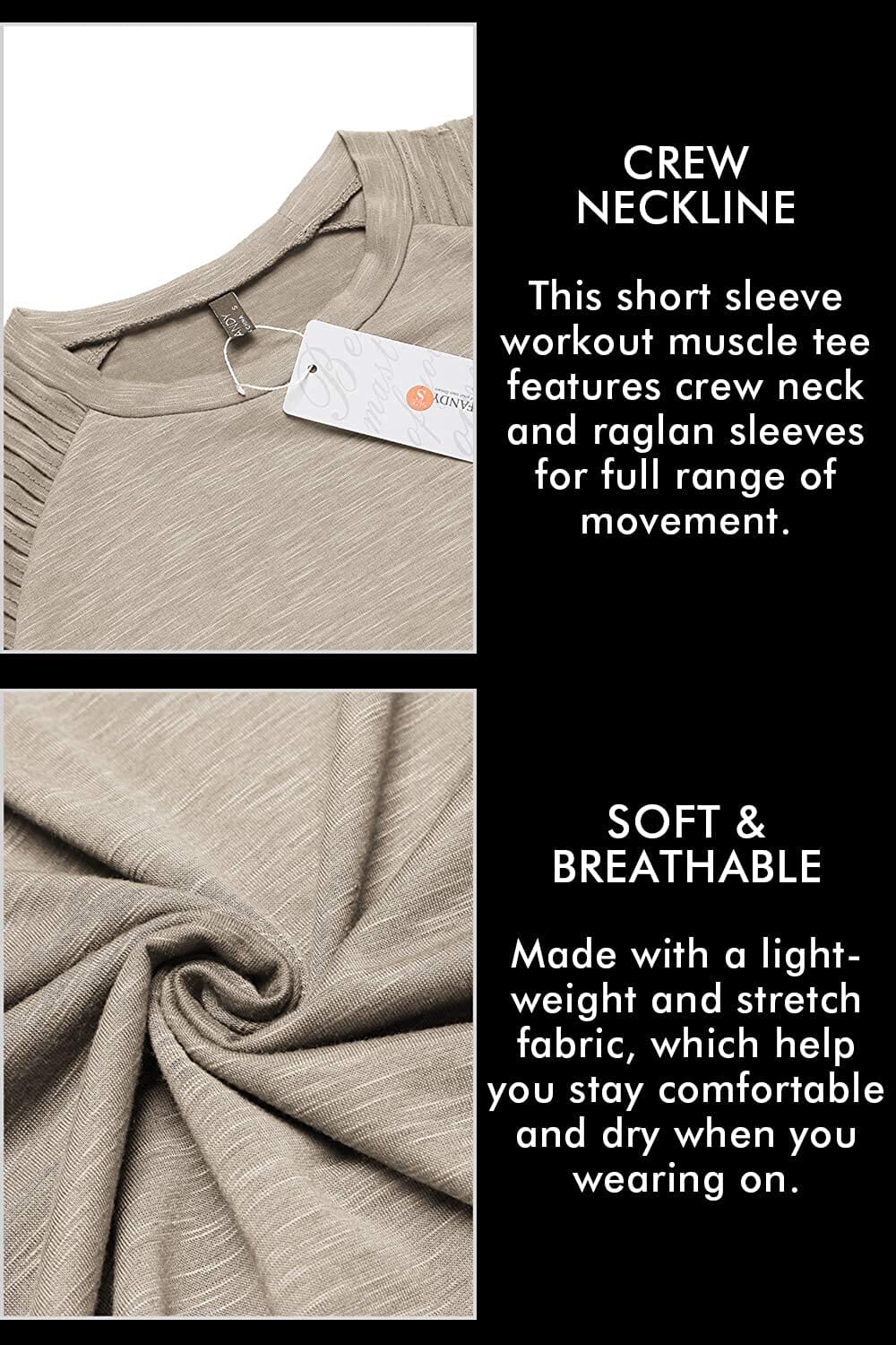 2 Packs Pleats Ärmel Muscle Gym Tee