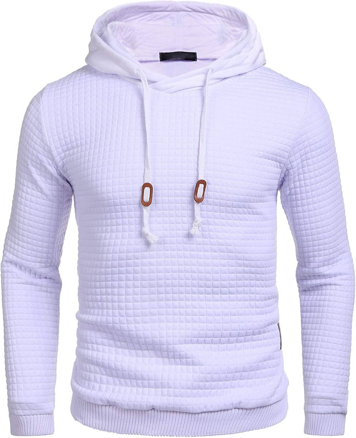 Gym Drawstring Plaid Jacquard Hoodie