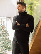 Men's Strick Rollkragen Pullover Casual Thermal Lang Ärmel Pullover