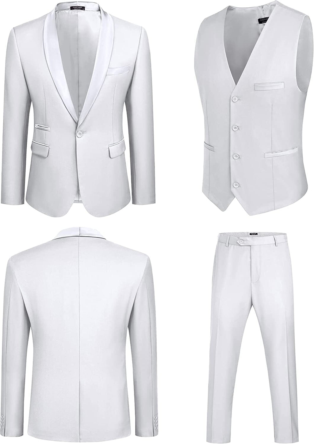 4 Teile Anzug Schalkragen Lapel Tuxedo Slim Fit Set