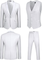 4 Teile Anzug Schalkragen Lapel Tuxedo Slim Fit Set