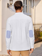 Klassisch Uni Lang Ärmel Knopf Hemd with Chest Pocket