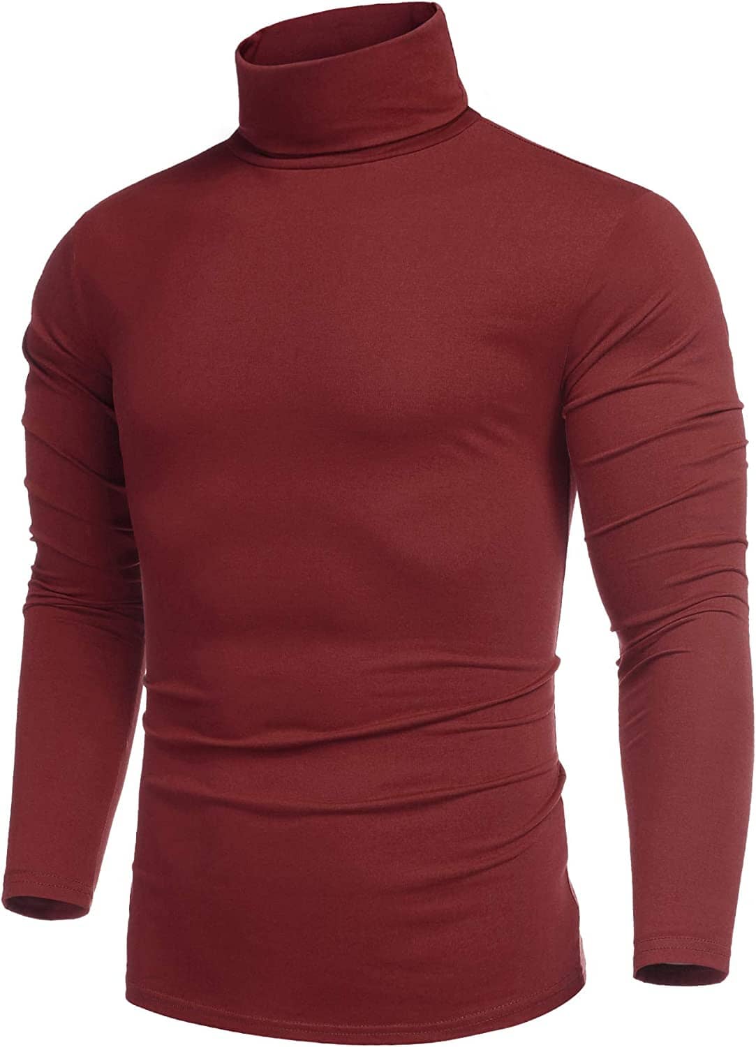 Slim Fit Rollkragen Basic Baumwolle Pullover