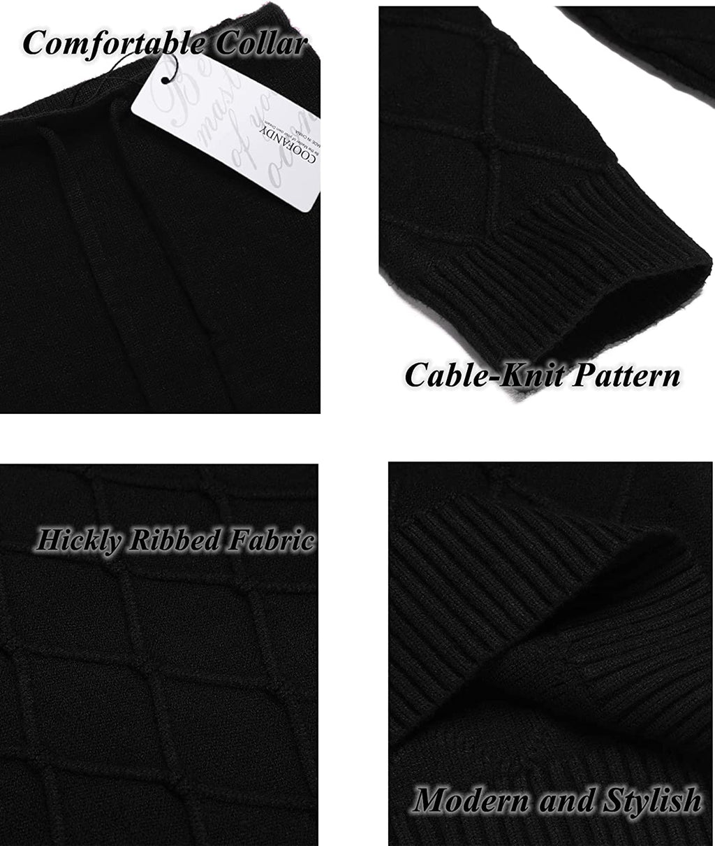 Men's Strick Rollkragen Pullover Casual Thermal Lang Ärmel Pullover