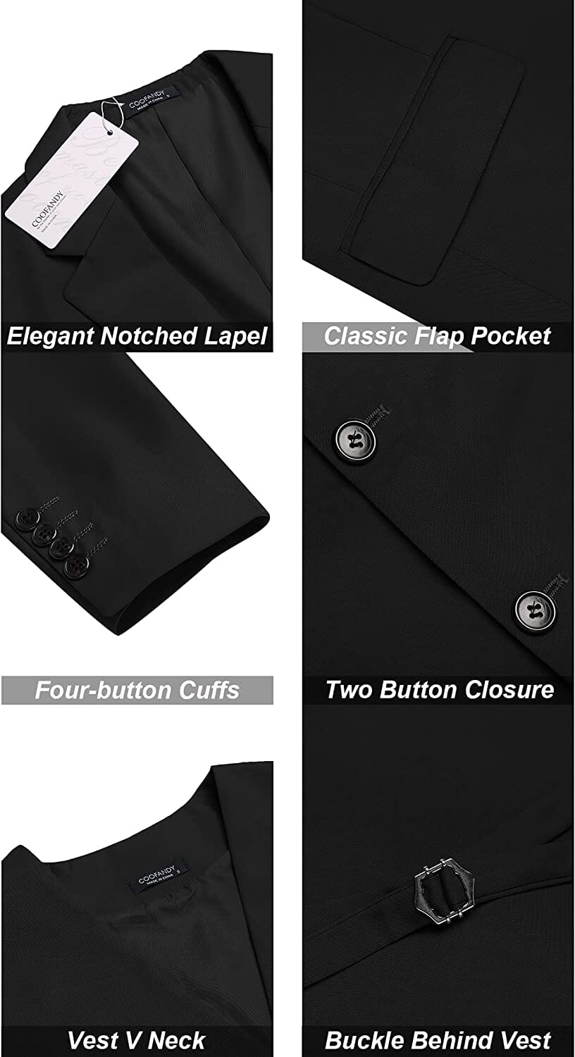 2-Teil Two Knopf Uni Prom Tuxedo Blazer Weste Set