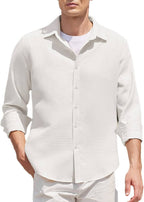 Casual Waffle Knopf Down Wrinkle Free Hemd