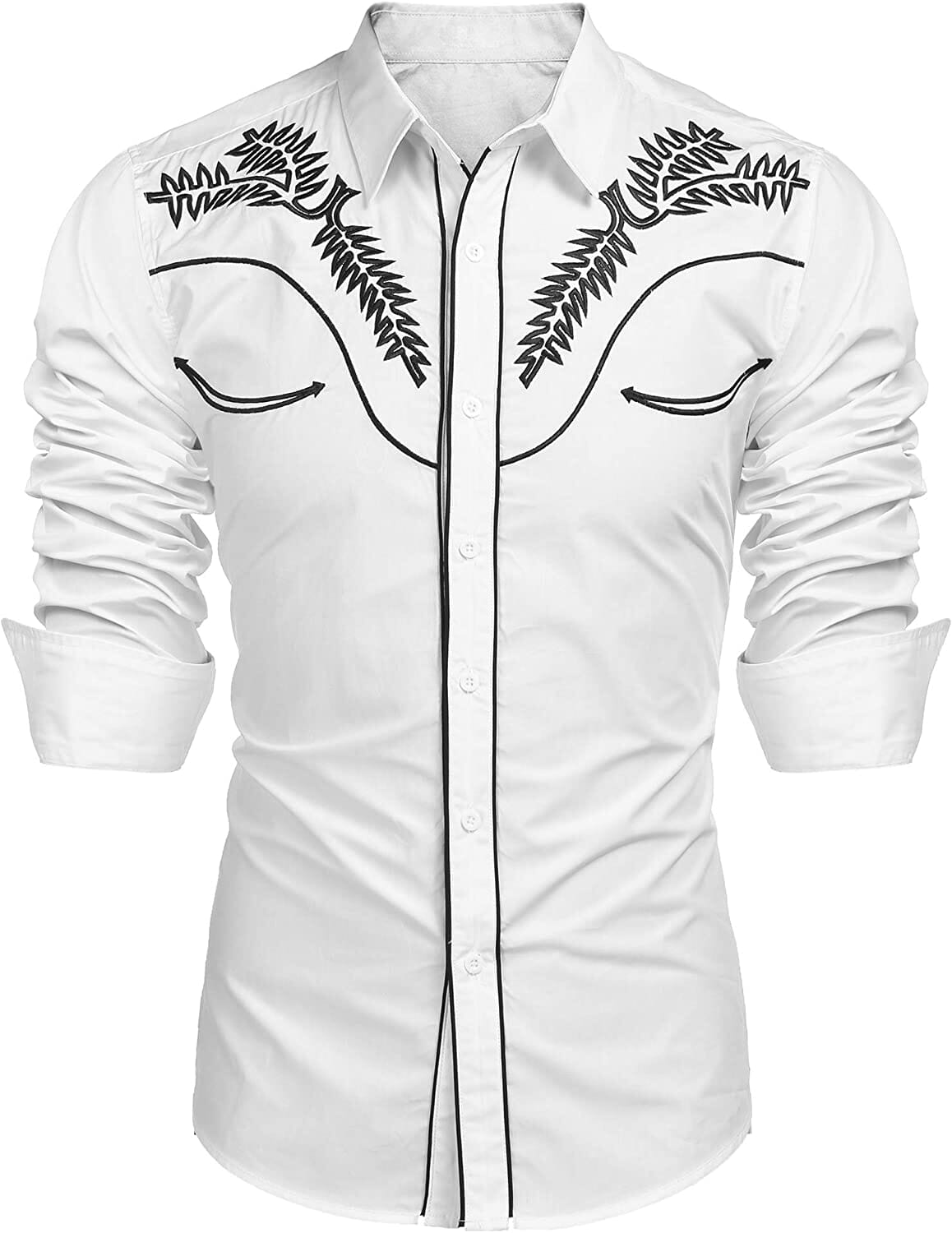 Embroidered Cowboy Knopf Down Hemd