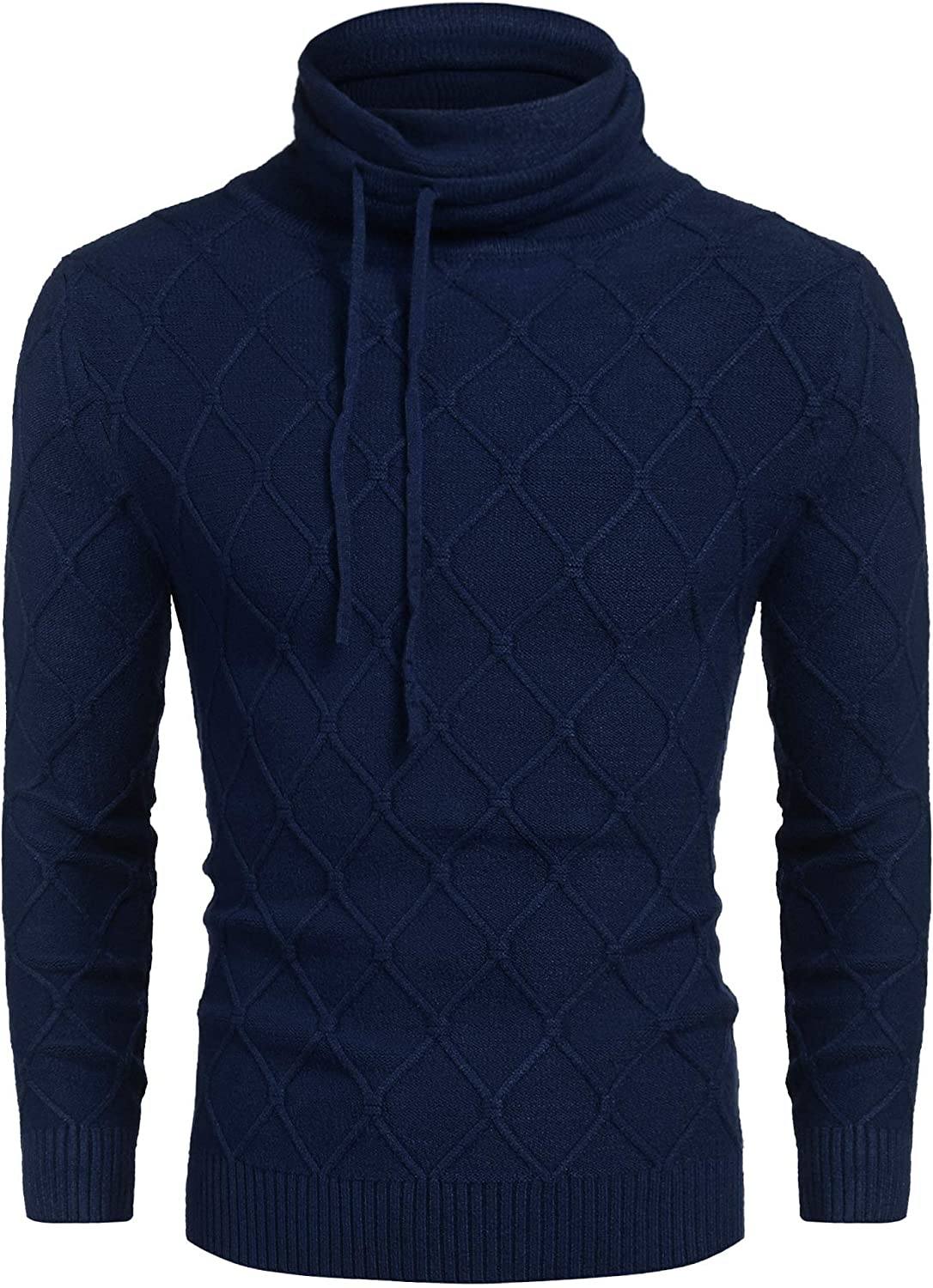 Men's Strick Rollkragen Pullover Casual Thermal Lang Ärmel Pullover