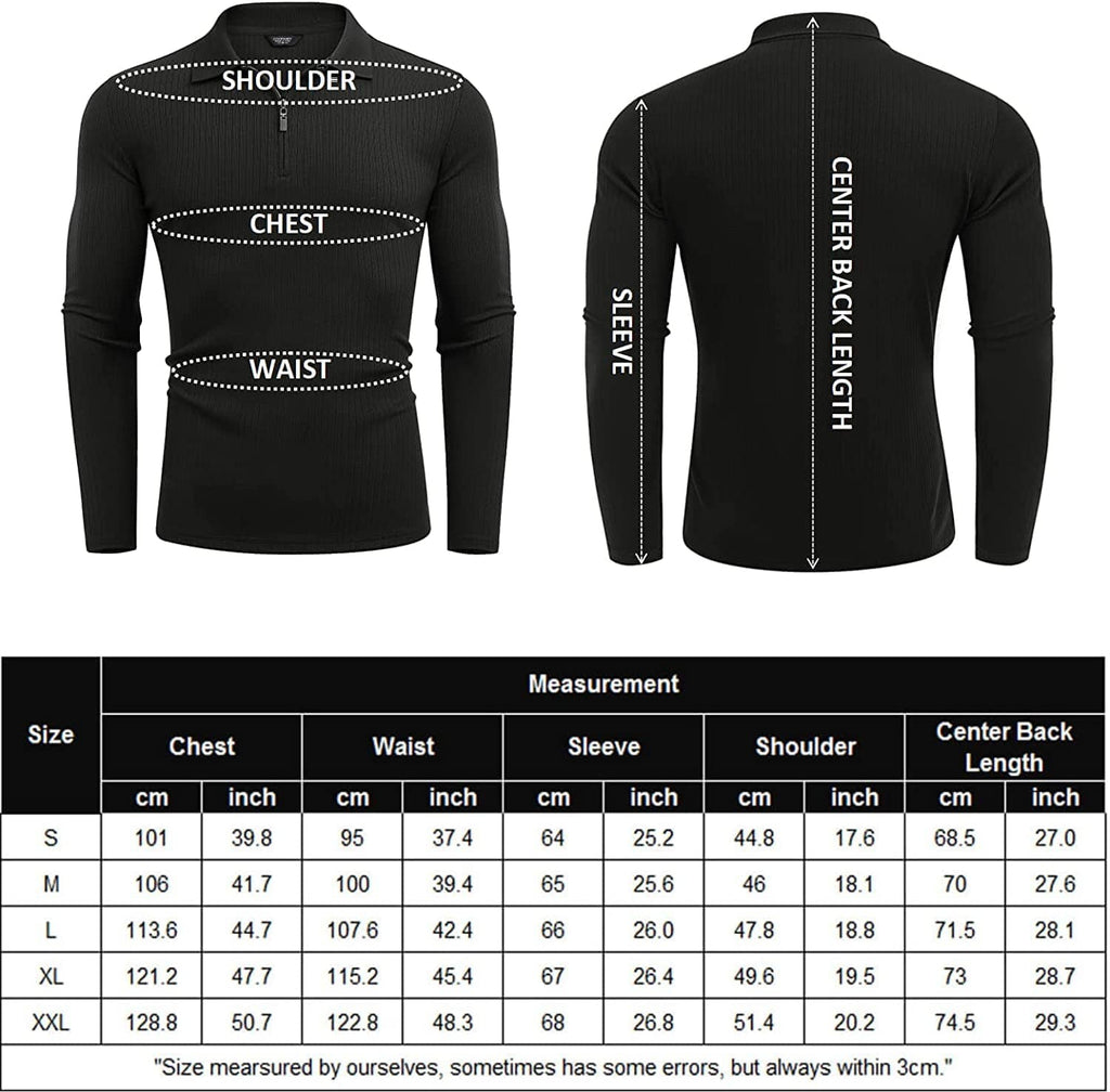 Lang Ärmel Quarter Zip Polo Hemden