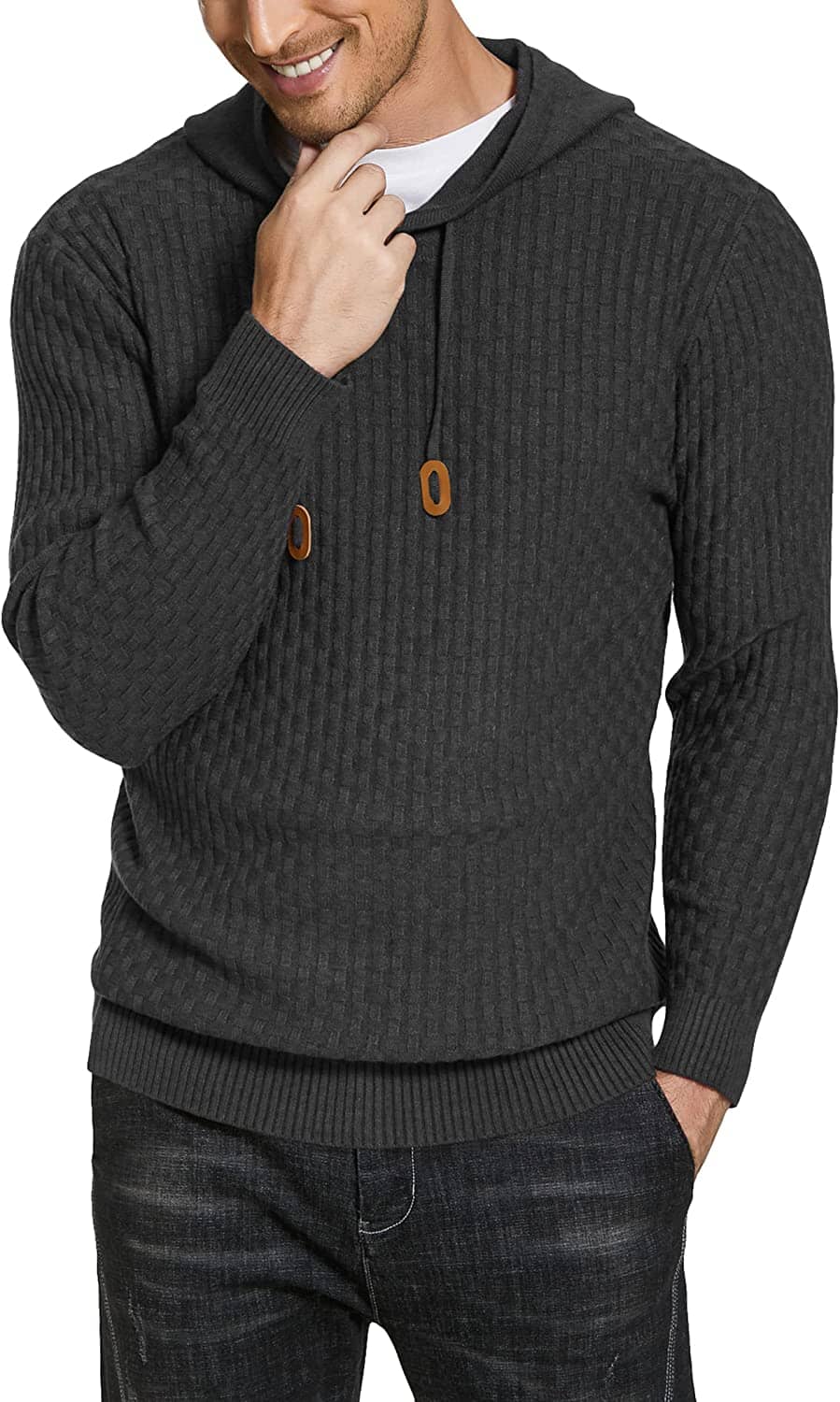 Uni Strick Pullover Mit Kapuze Sweatshirt
