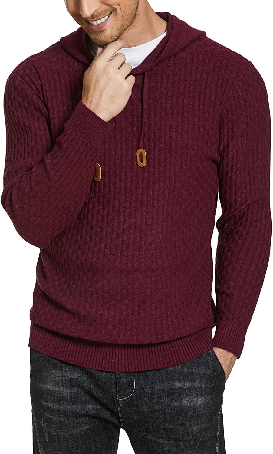 Uni Strick Pullover Mit Kapuze Sweatshirt