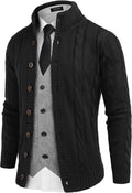 Cardigan Cable Strick Knopf Down Pullover