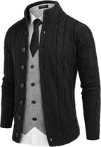 Cardigan Cable Strick Knopf Down Pullover