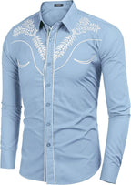 Embroidered Cowboy Knopf Down Hemd