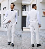 4 Teile Anzug Schalkragen Lapel Tuxedo Slim Fit Set