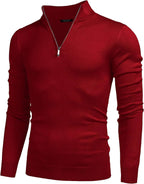 Zip Up Slim Fit Lightweight Pullover Polo Pullover
