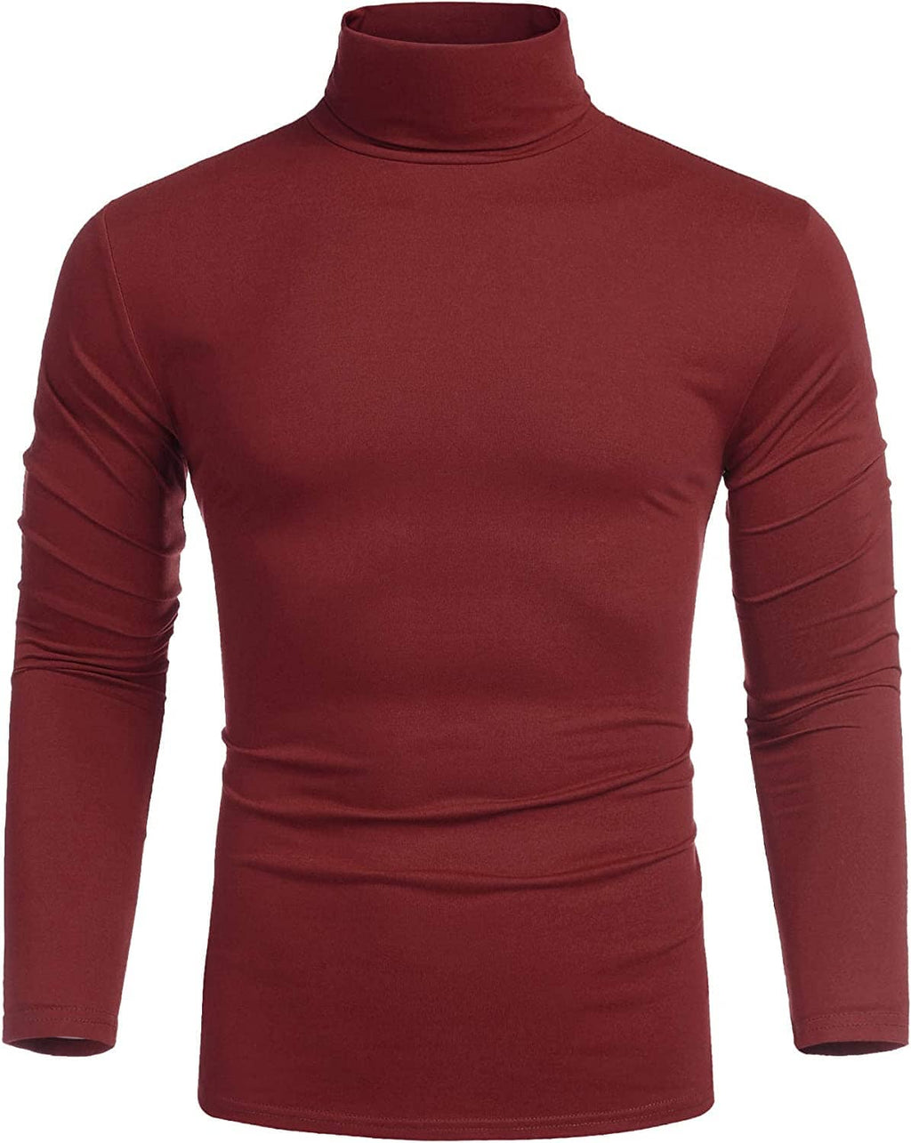 Slim Fit Rollkragen Basic Baumwolle Pullover