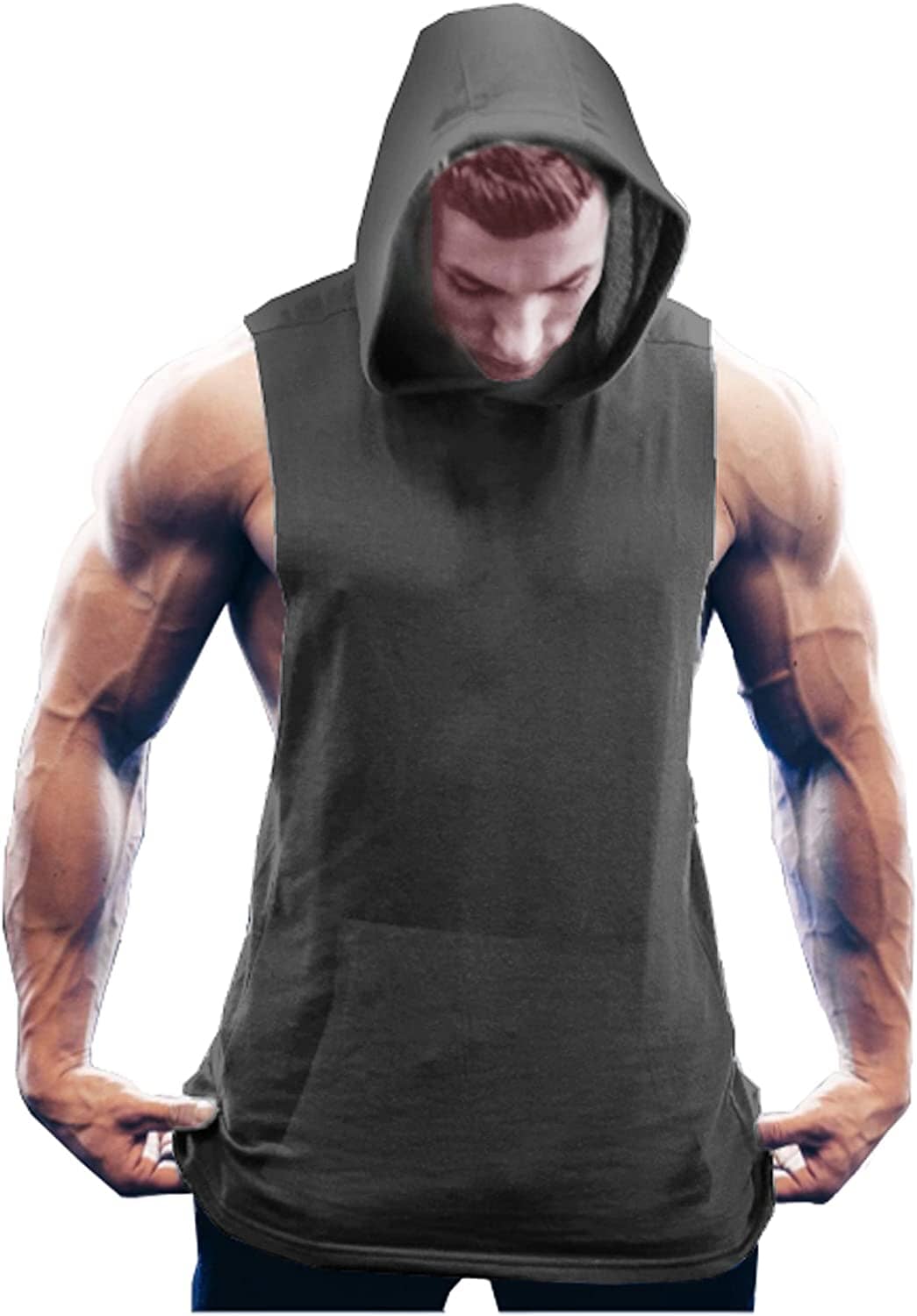 Workout Bodybuilding Muscle Sleeveless Mit Kapuze Tank Top